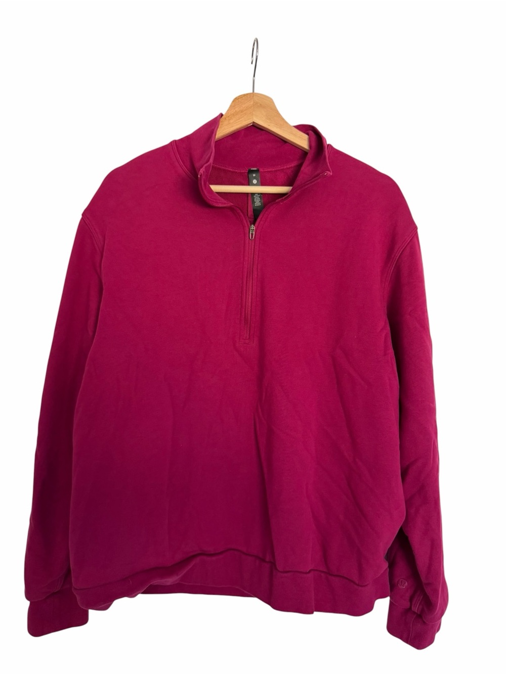 Lululemon Mens Medium Magenta Half Zip Pullover Sweatshirt Fleece Quarter Zip